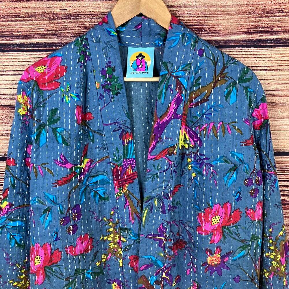 Kimono Dave Floral & Bird Print Kimono - Picture 2 of 8